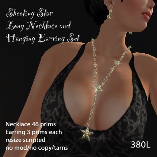 Shooting Star LongNecklace/HangingEarring Set