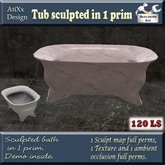 Sculpted bathtub in 1 prim(boxed)