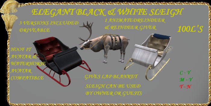 Elegant Black & White Sleighs Boxed