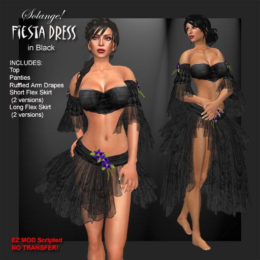 *Solange!* Fiesta Dress - BLACK