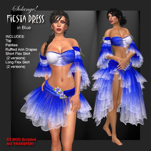 *Solange!* Fiesta Dress - BLUE