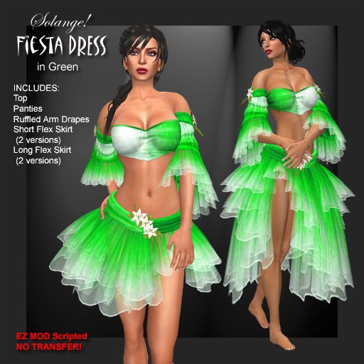 *Solange!* Fiesta Dress - GREEN