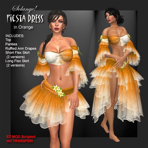 *Solange!* Fiesta Dress - ORANGE