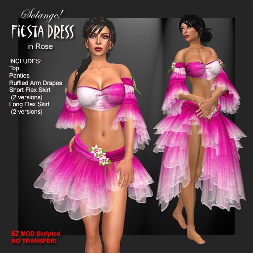 *Solange!* Fiesta Dress - ROSE