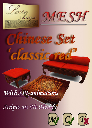 Mesh Chinese Furniture Set 'Classic Red' 
