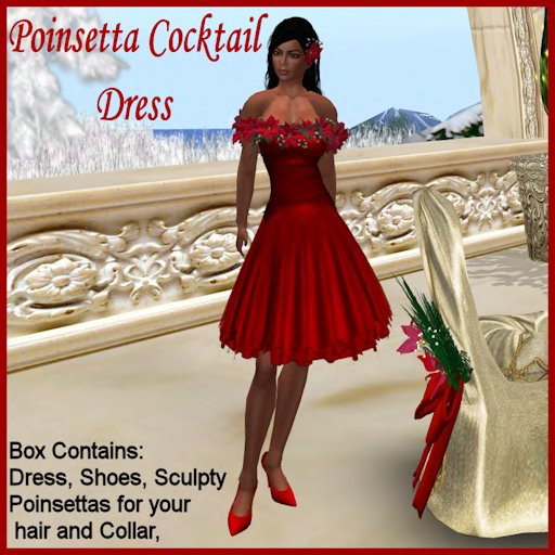 Poinsetta Cocktail Dress Set