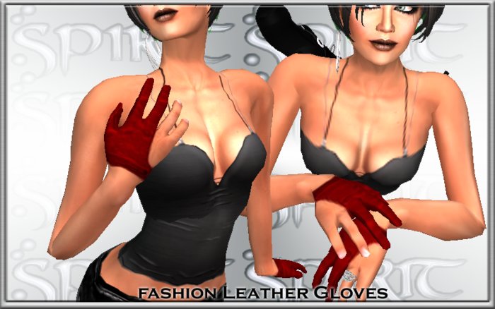 *S* "Dual" Red leather gloves