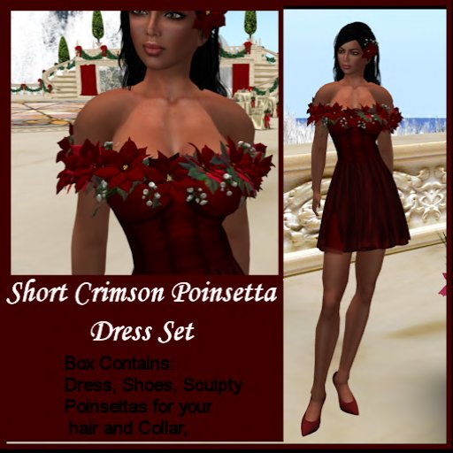Crimson Poinsetta Short Gown