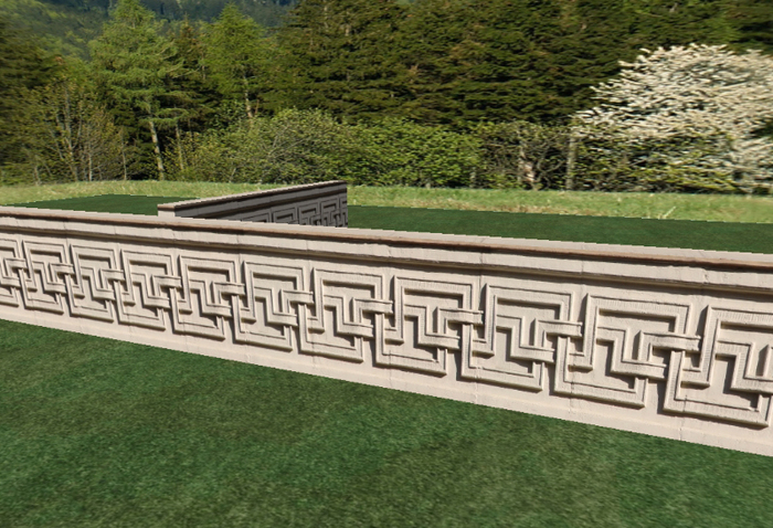 Ornamental Stone Railing Ornamental Railing, Building Ornament w/ Full Perm Texture Included 5112