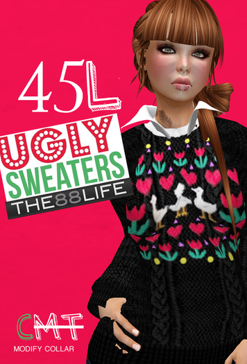 88 Life Ugly Sweater Ducks Hearts