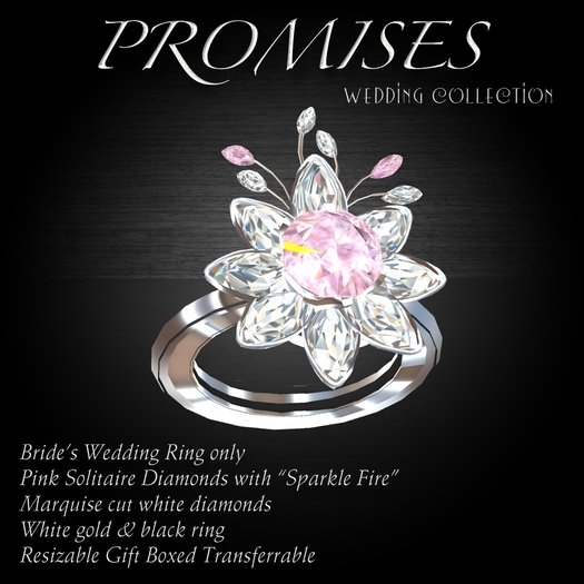 Exquisite Promises Pink Wedding Ring White Gold