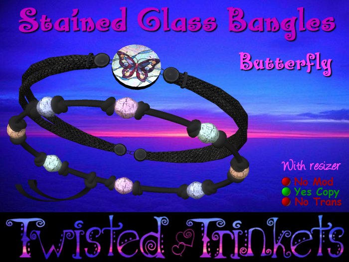 Stained Glass Butterfly Bracelet