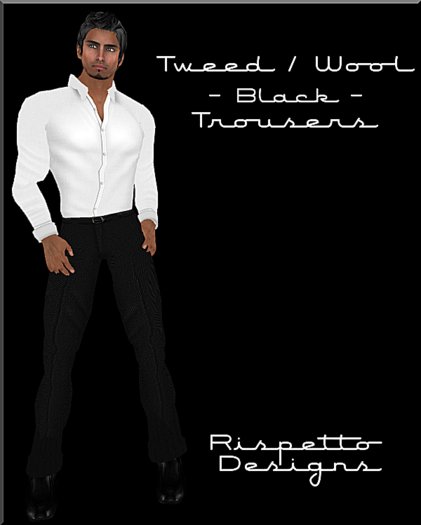 Rispetto Designs - Tweed/Wool Trousers - Black
