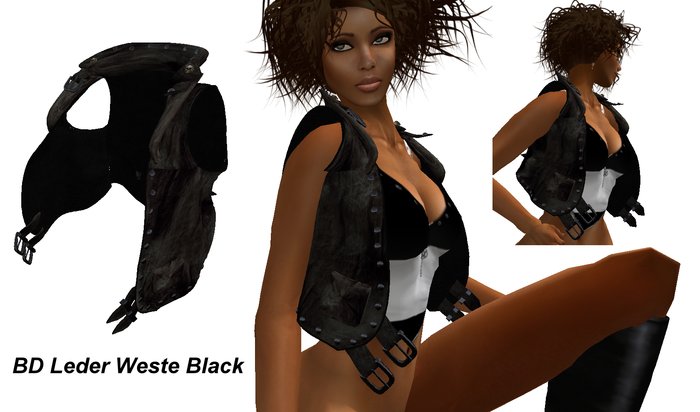 BD leder Weste Black