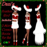 *Dani's* Feather Red w/Hat ,2 Skirts and Boots