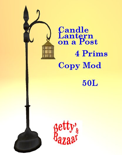 Betty's Bazaar Candle lantern/post