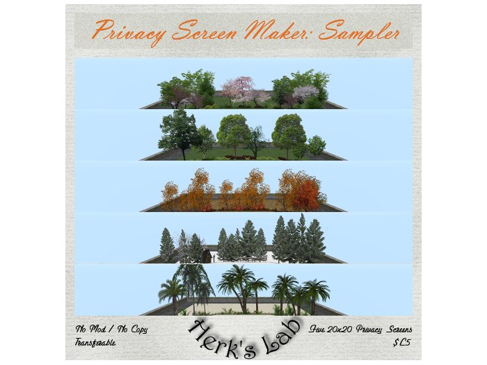 Privacy Screen Maker: Sampler