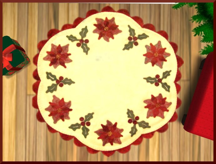 Round Poinsettia Rug