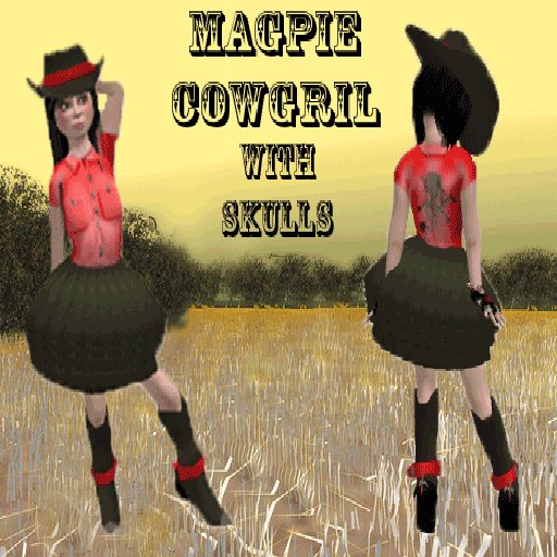 Magpie Cowgirl Skulls (skirt )