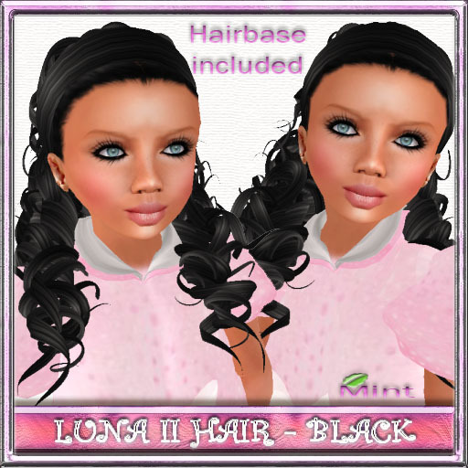*MINT* Luna II Kids Hair Black - Hairbase included