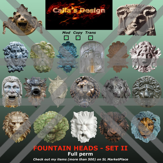 Fountain heads - Set II - Full perm