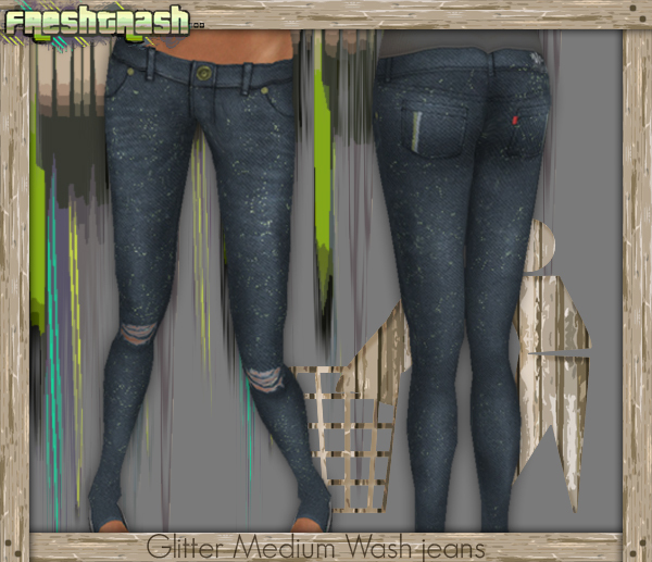 =FT - Glitter Medium Wash Jeans DOLLARBIE