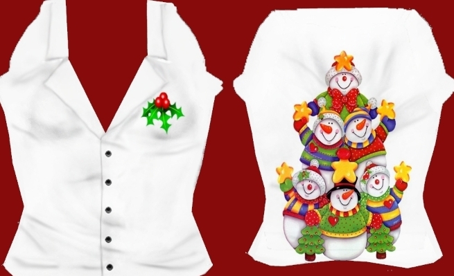 XMAS, CHRISTMAS Snowmen Chemise
