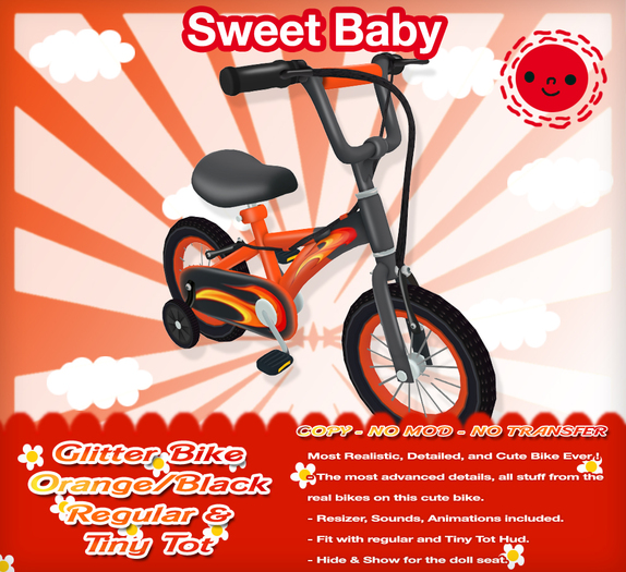 Sweet Baby - Glitter Bike Orange Black