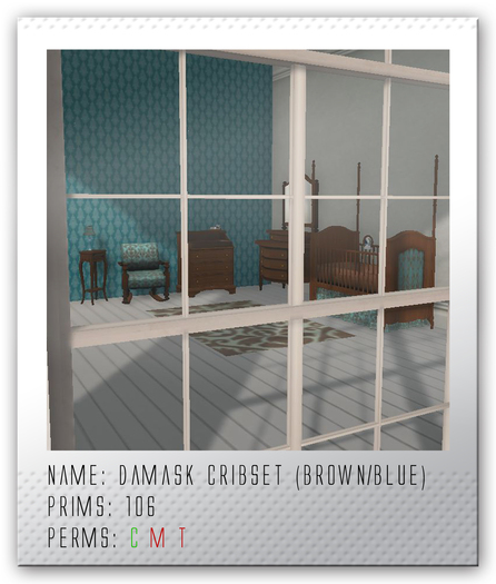 Tiny Spaces - Brown/Blue Damask Room (Prim Baby)