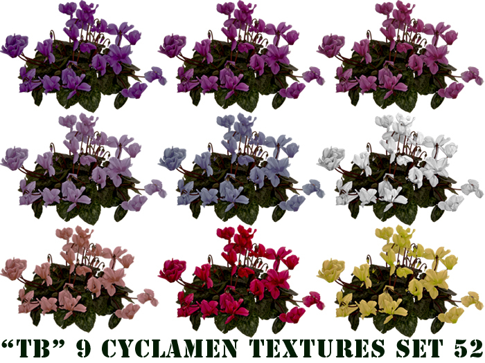 Twice Baked 9 FP cyclamen textures with 3D effect set 52