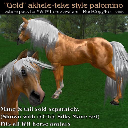 WH - Gold - Akhele Teke Palomino Texture Pack for Water Horse Avatars