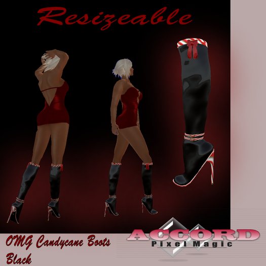 OMG! Candycane boots Black (boxed)