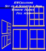 Set of 4 Sculpted 1 Prim Window Frames -  Full perm
