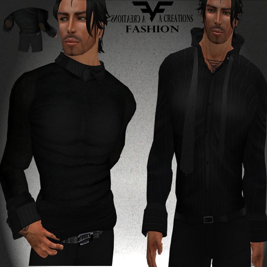 *FAC* black sweater&black blouse box