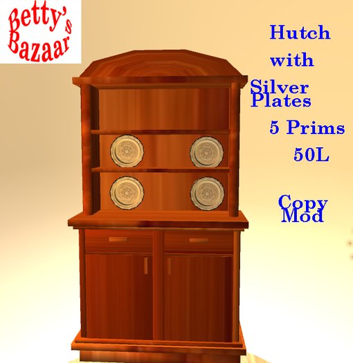Betty's Bazaar Hutch Silver Dishes