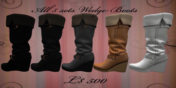 5 pack Wedge Boots