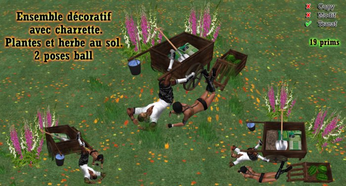 YB Charette deco relax 2 poses (19prims) BOX