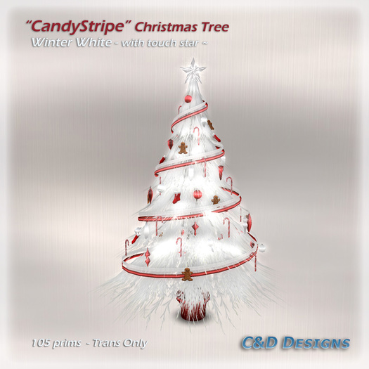 Holiday: "CandyStripe" Christmas Tree - Winter White 