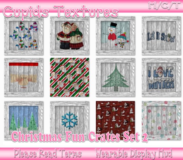*CUPIDS* 12 CHRISTMAS FUN CRATES set 2 Textures