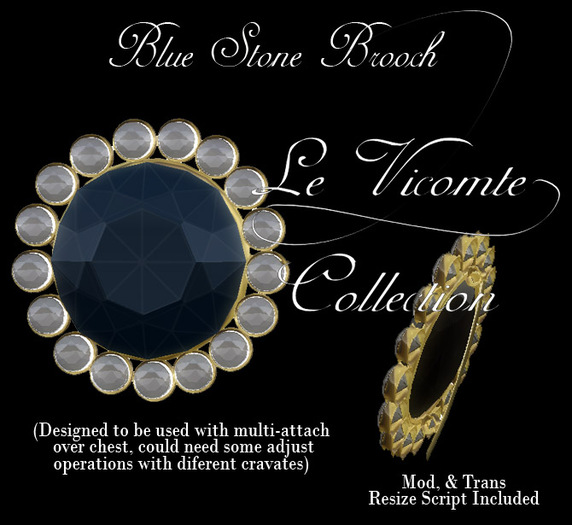 Le Vicomte Blue Stone Brooch