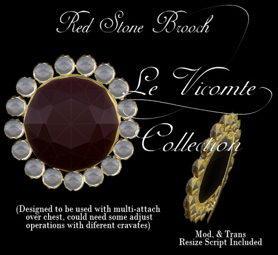 Le Vicomte Red Stone Brooch