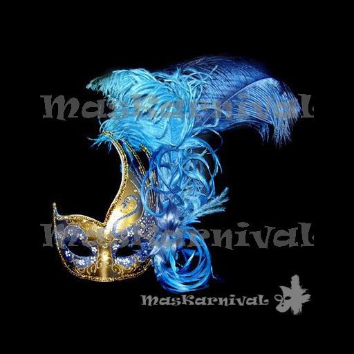 Gilt and blue carnival mask / Mascara azul y dorada carnaval