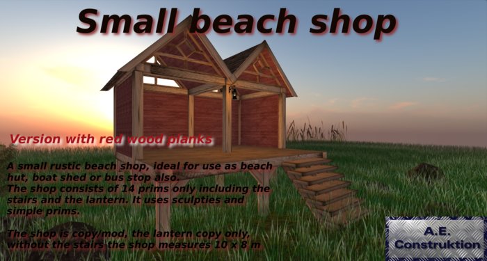 Small beach shop red - boxed