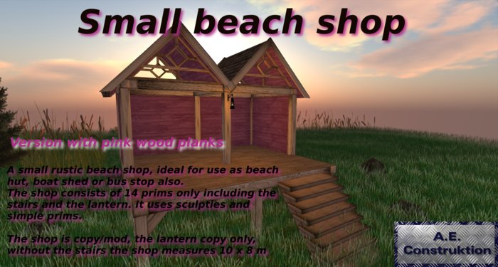 Small beach shop pink - boxed