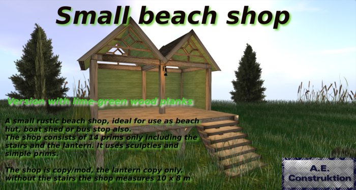 Small beach shop limegreen - boxed