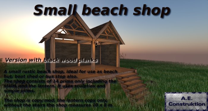 small beach shop black - boxed
