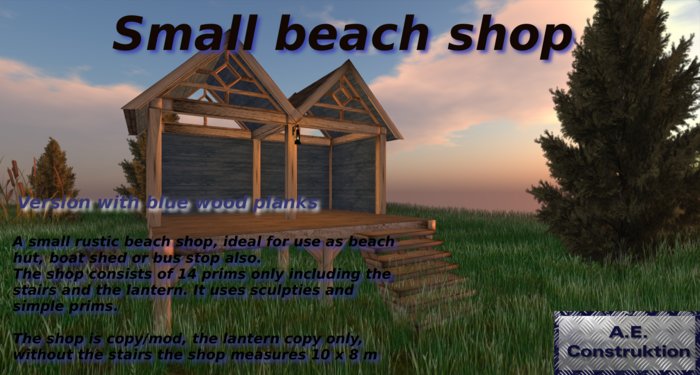 small beach shop blue - boxed
