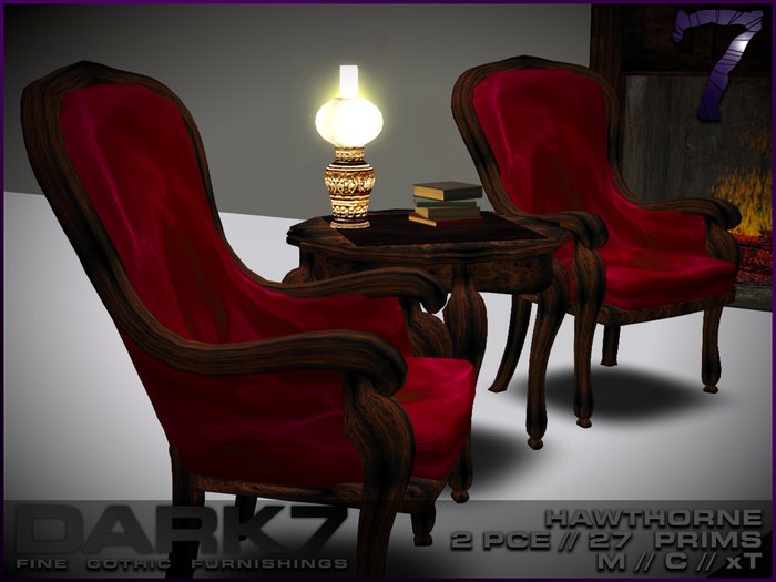 Dark 7: Hawthorne - old oak - 2 chair and table set