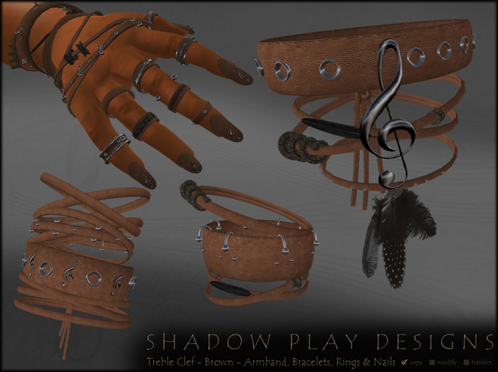 SP Designs - TrebleClef - Brown - Armband Bracelets Rings Nails