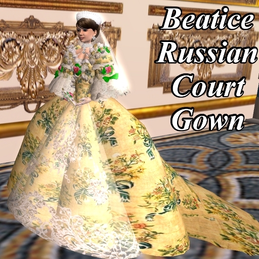 Beatrice Russian Court Gown with optional train